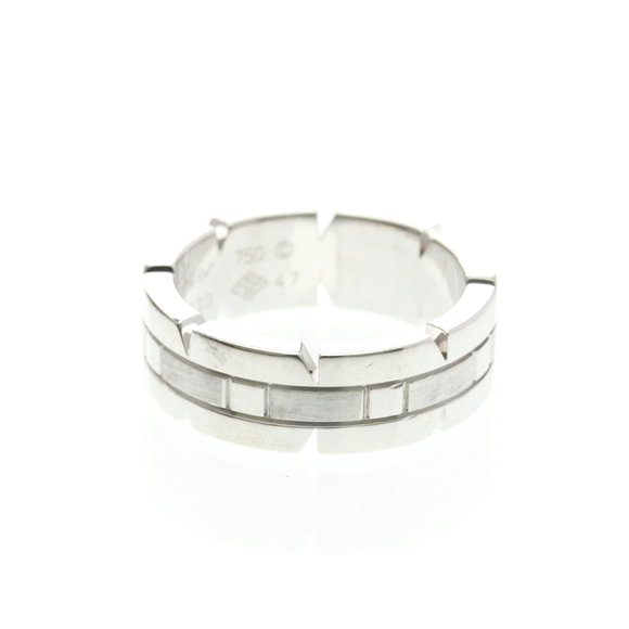 Cartier Tank Française Ring White Gold (18K) Fashion No Stone Band Ring Silver - Picture 4 of 9
